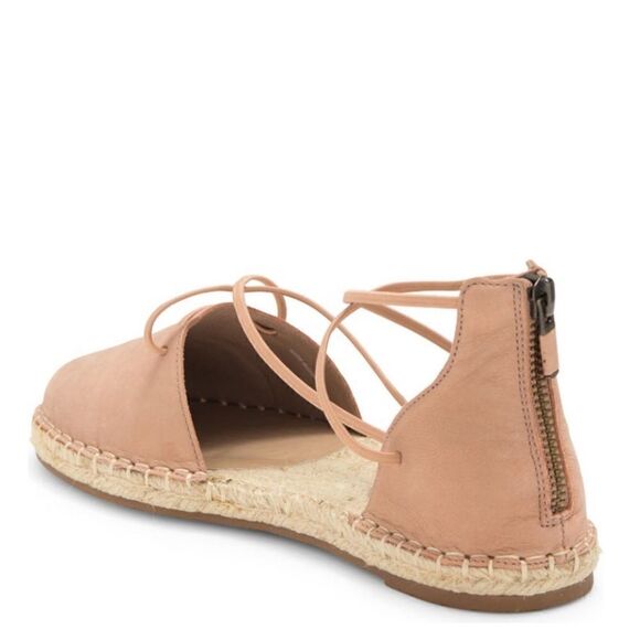 Eileen Fisher Lace-Up Leather Espadrille Sandal, Toffee Cream Pink Size 8, NWT - Picture 5 of 16
